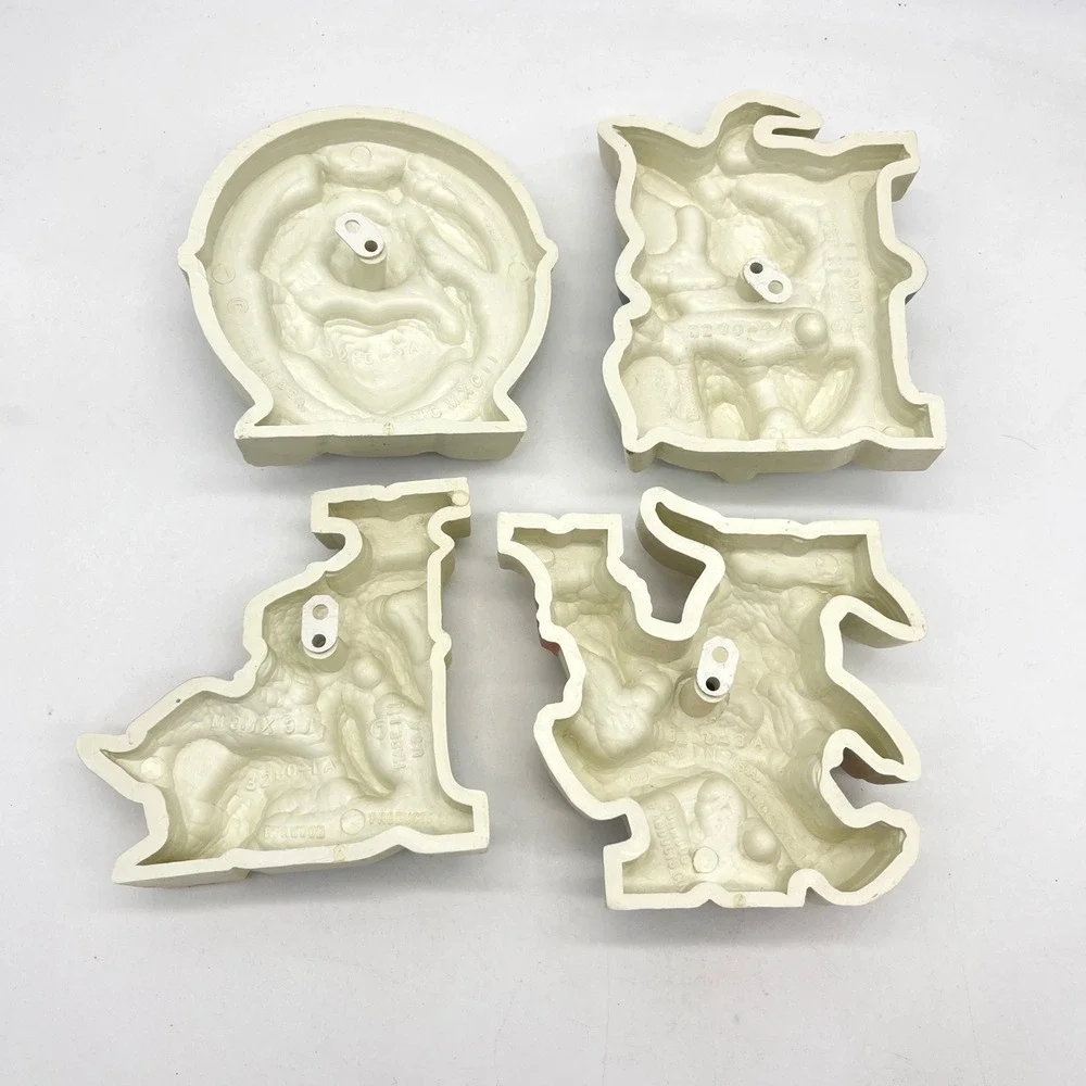 Vintage 1991 Burwood Products Bunny Rabbit LOVE Wall‎ Hanging Plaque Set 4pc